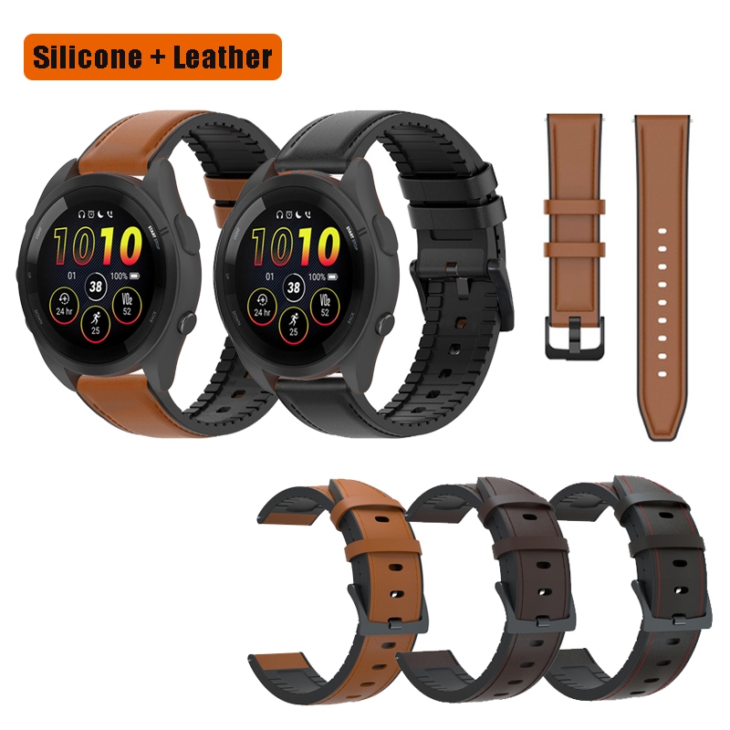 Pulseira De Silicone De Couro Genuíno De 20 22 Mm Para Garmin Forerunner 165/170/70/255/265/645/245/55/158/970/570 42mm
