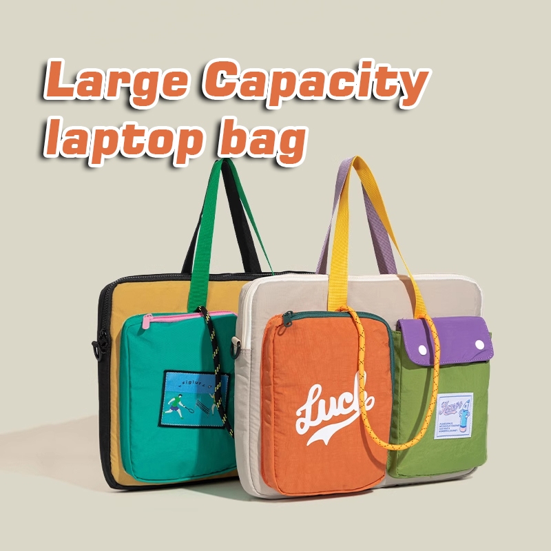 Bolsa Para laptop Estilo Japonês , design De Cor Contrastante De Dopamina , crossbody De Grande Capacidade De Viagem Est em Oferta na Shopee