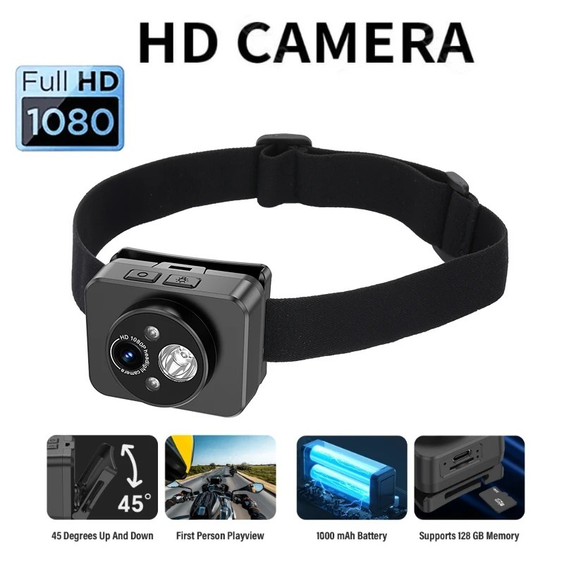 HD 1080P Câmera Esportiva Ao Ar Livre Filmadora Cabeça-Montado Luz De Indução De Ação Poderoso Capacete Gravação De Víde