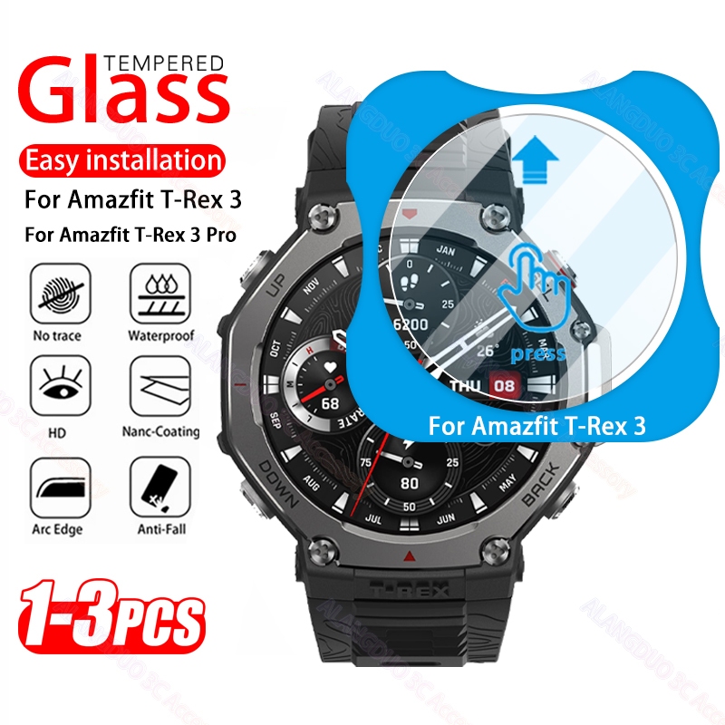 1-3 Pçs Fácil Instalação De Vidro Temperado Para Amazfit T-Rex 3 Pro Premium Protetor De Tela Rex3 Rex3 48mm