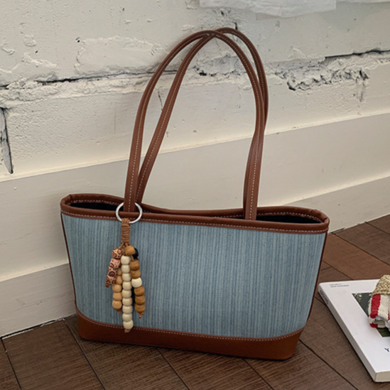Bolsa nas axilas feminina novo estilo jeans grande capacidade bolsa de ombro bolsa de lona