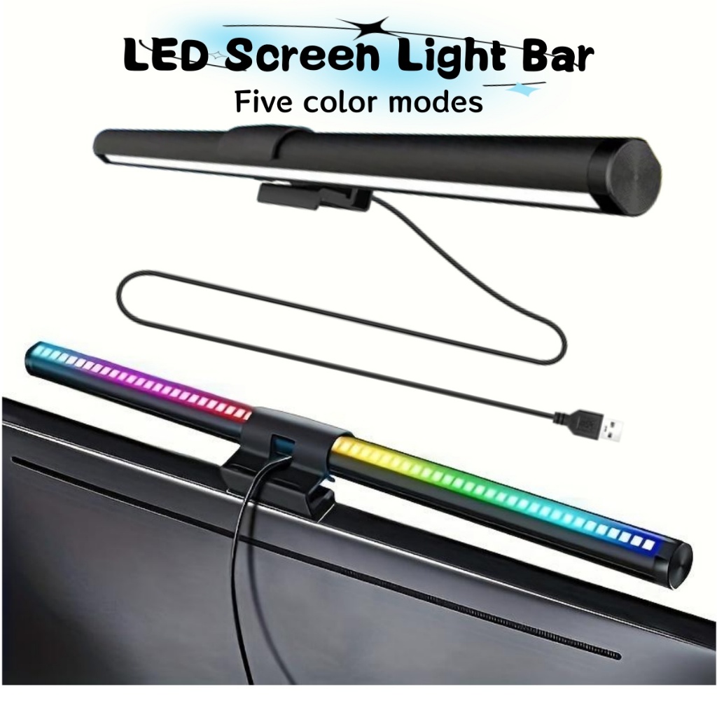 Barra De Led Monitor Luminária Usb Barra Led Cores Luz Monitor Notebook Ajustar em Oferta na Shopee