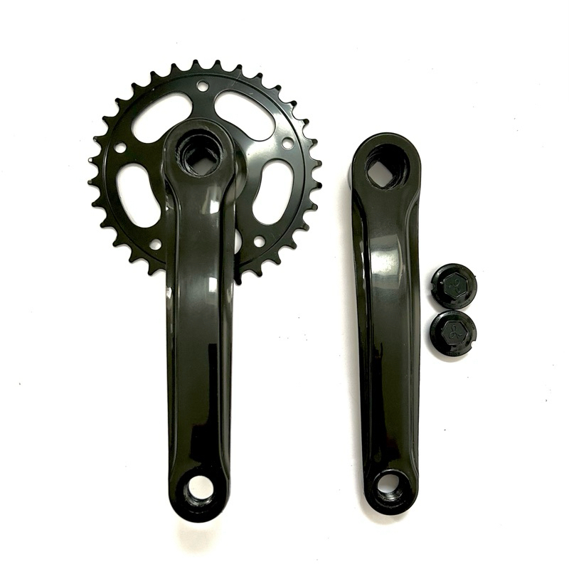 NINJA-Max KIT Pedivela 170mm Bike De Aço C/Coroa Única 32T ponta quadrada na cor preta, 7V/8V/9V serve de várias marcas