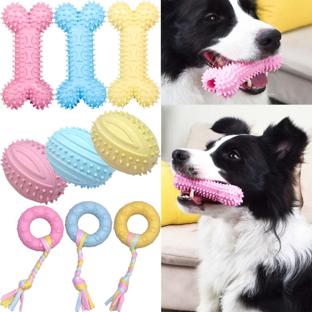 Brinquedo Dental Mordedor Puxador para Cachorros Cães Pet Anti-Stress Osso Donut Rugby em Oferta na Shopee
