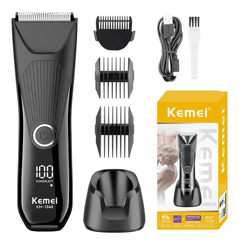 Kemei Aparador De Pelos Corporais Para Homens E Mulheres , Remoção De Virilha , Elétrico De Bolas , Lavável , Perna Púbi em Oferta na Shopee