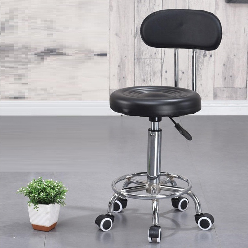 Haosin Cadeira Giratória Ajustável Mocho Encosto Giratório para Estética Massagista e Tatuador Manicure com Rodas