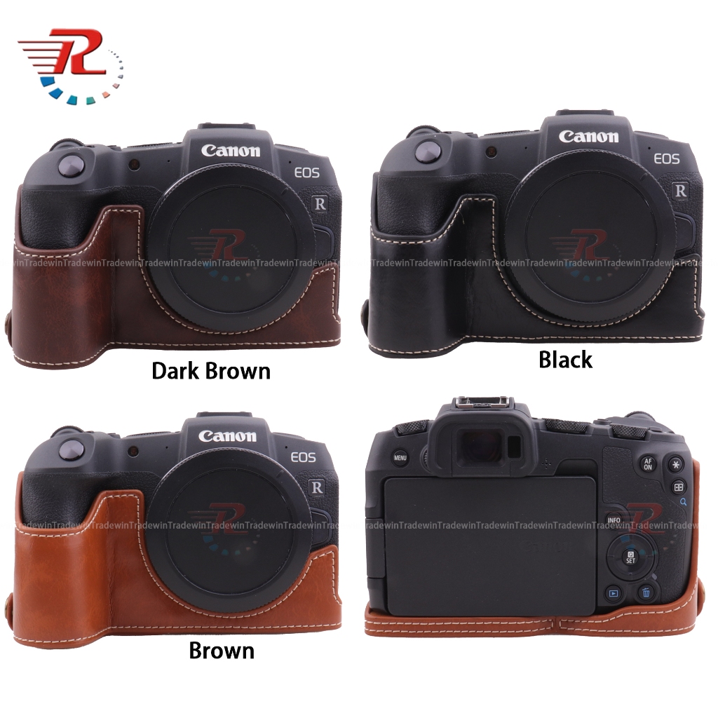Bolsa De Capa De Meia Câmera De Couro Para Câmeras Canon EOS RP