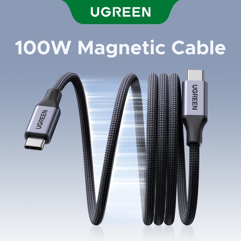 Cabo Magnético Automático UGREEN USB-C Para 480Mbps Máx . , 20V/5A Max , Suporta