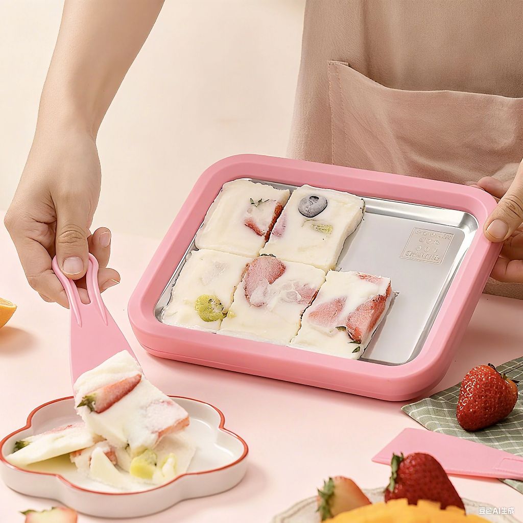 Máquina de fazer sorvete de iogurte em Rolo Máquina de sorvete instantâneo caseira faça você mesmo