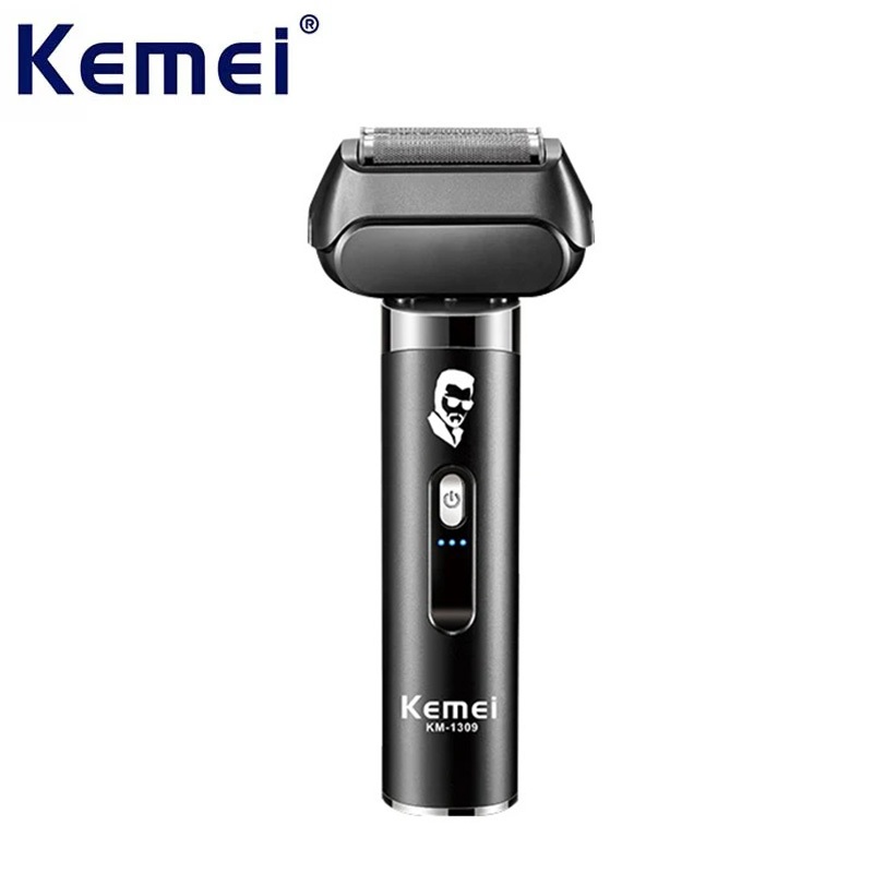 Kemei Navalha Elétrica Sem Fio De 4 Lâminas Para Homens Barbeadores De Folha Rosto Perto Máquina De Barbear Cabelos Gros