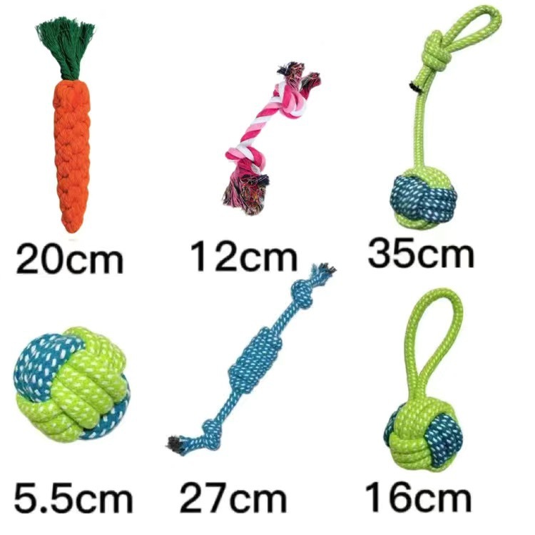 Kit de 6 Brinquedos Resistentes para Cães: Morder, Treinar, Interagir para Filhotes e Adultos