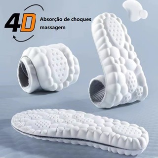 Palmilhas Esportivas 4D de Látex Macias Antiderrapantes e Confortáveis em Oferta na Shopee