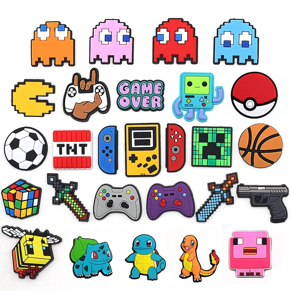 Jogo Dos Desenhos Animados Bonito 1 Pçs DIY Sapato Encantos Personagem Bola PVC Acessórios Caber Olhos Tamancos Engraçad