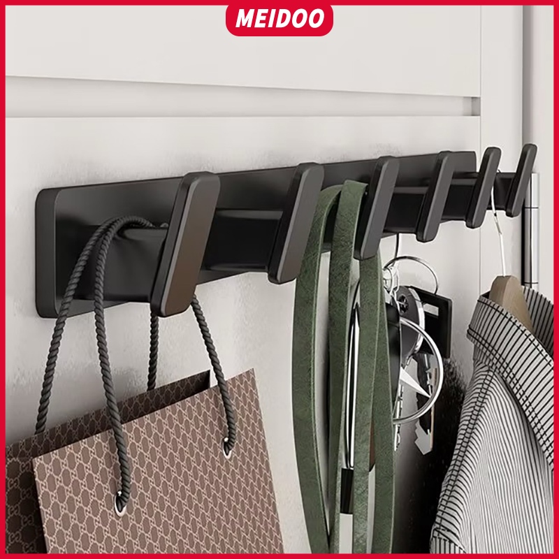 MEIDOO Gancho de roupa de alumínio, cabide, gancho, sem perfuração, montagem na parede em Oferta na Shopee