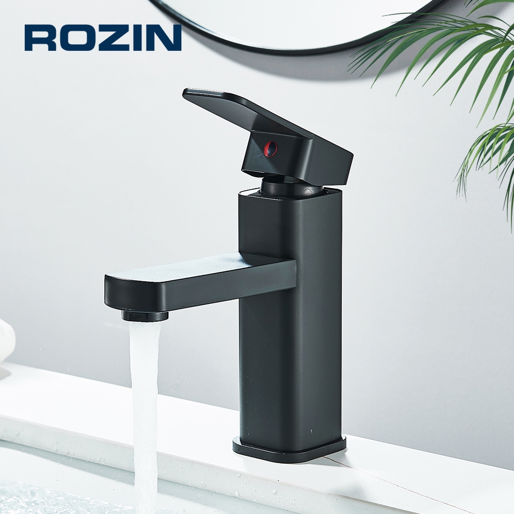 Torneira Banheiro De Aço Inoxidável Para Bancada , Mista De Água Quente E Fria , Preta/Cromada em Oferta na Shopee