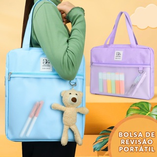 Bolsa Executiva com Zíper, Pasta de Mão para Estudantes, Organizador de Documentos e Material Escolar em Oferta na Shopee