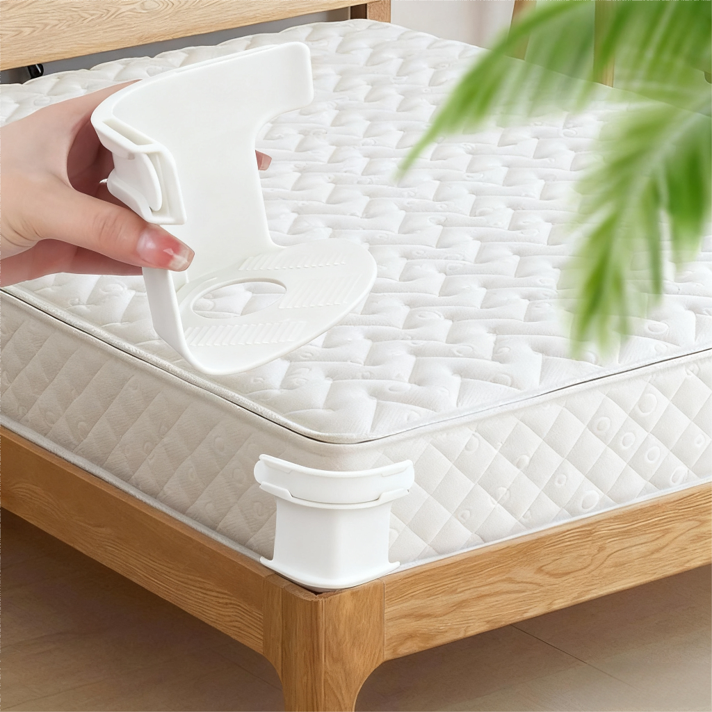 Conjunto branco de 4 peças de clipes invisíveis para fixação de lençóis e colchas, prendedores de faixa em Oferta na Shopee