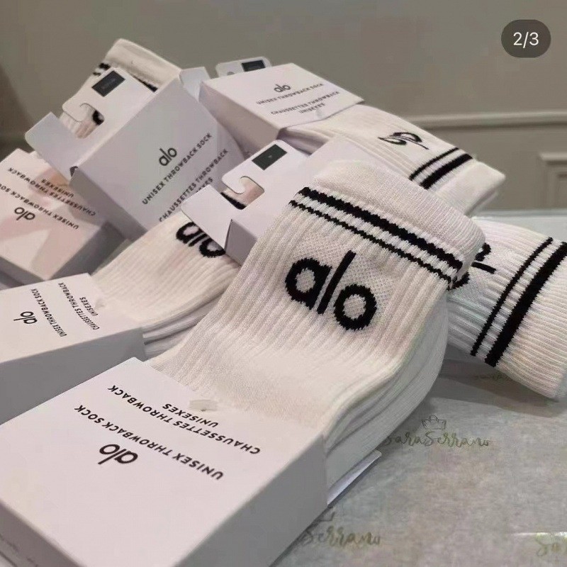 Meias Alo Yoga, meias esportivas longas femininas para ioga, 80% algodão