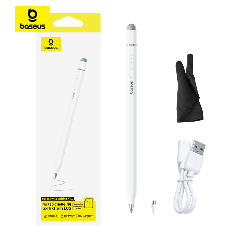 Baseus Wise Writing HN1 Versão Universal Caneta 2 Em 1 De Carregamento Com Fio Para HUAWEI/XIAOMI Sem Interrupção 22 Hor em Oferta na Shopee