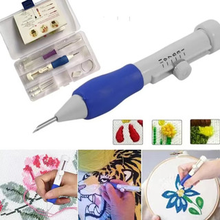 Caneta De Bordado Russa , 3 Agulhas , 2 Threaders , Ferramenta Artesanal , Conjunto De Perfuração De Costura Para DIY