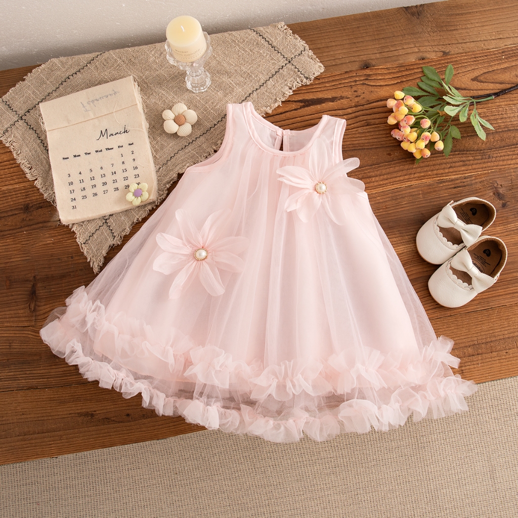 Verão Novo Floral Chiffon Bebê Menina Vestido De Princesa , Roupas Infantis Macias E Confortáveis Para Bebês De 0 A 4 An