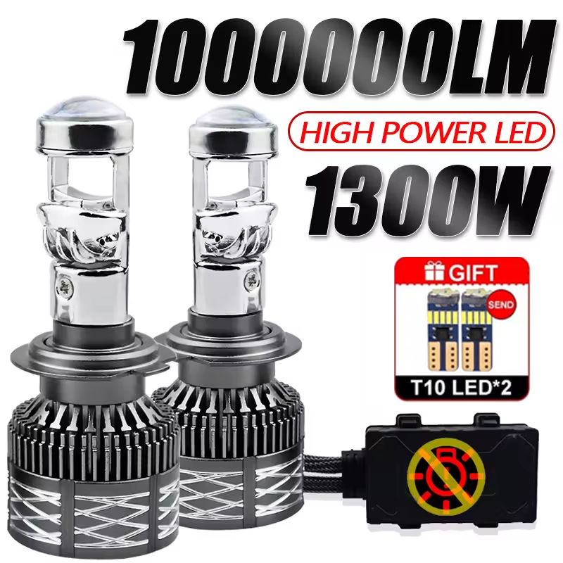 H7 H4 H11 LED Lente Do Projetor Farol H8 9005 9006 HB3 HB4 Lâmpada Carro 6000K Canbus Turbo Alta Potência Mini Auto/Moto