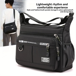 Grande capacidade bolsa de ombro mochila resistente impermeável Nylon saco de masculino crossbody em Oferta na Shopee
