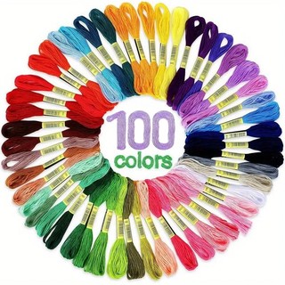 100pcs Linha De Costura De Algodão/Ponto Cruz Bordado Poliéster