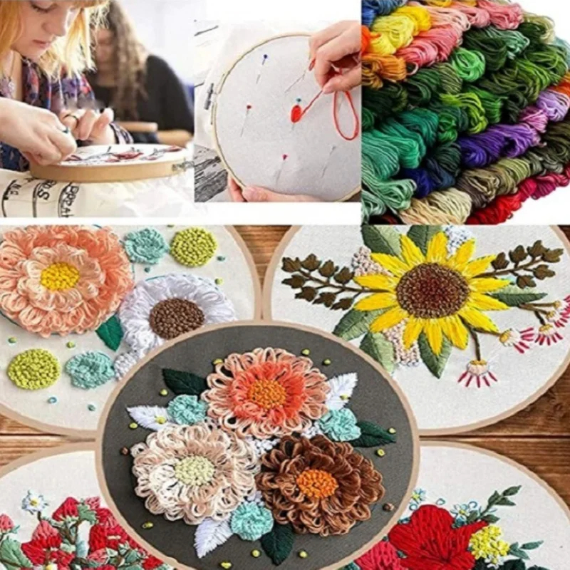 100 Peças Conjunto De Linha De Costura Bordado Ponto Cruz Artesanato Linha De Poliéster