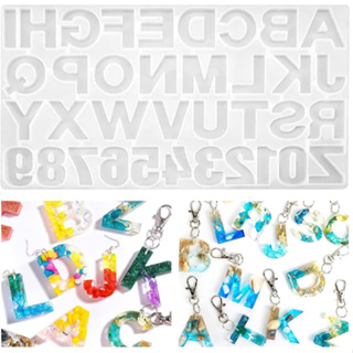Molde Silicone Alfabeto Invertido Letras Resina Transparente em Oferta na Shopee