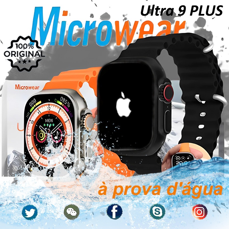 Microwear Smartwatch U9 Ultra NFC GPS À Prova D'água IP68 Relógio Inteligente Bússola 2.2 Digital Masculino