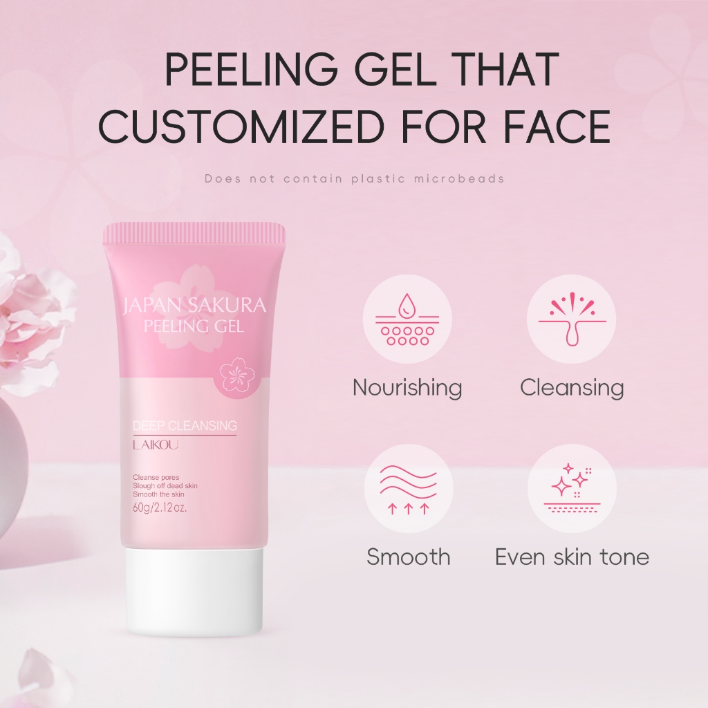 Kit Completo de Beleza Sakura LAIKOU - Esfoliante, Gel de Limpeza, Sérum, Base Facial, Máscaras Facial - 10 Peças · foto 2