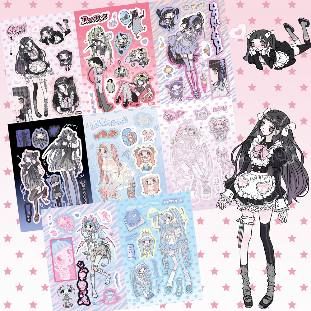 Coreano Novo Domi Adesivo Livro Páginas Internas Bonito Menina Sexy Personagem Adesivos Mão Conta Caso De Telefone Cader em Oferta na Shopee