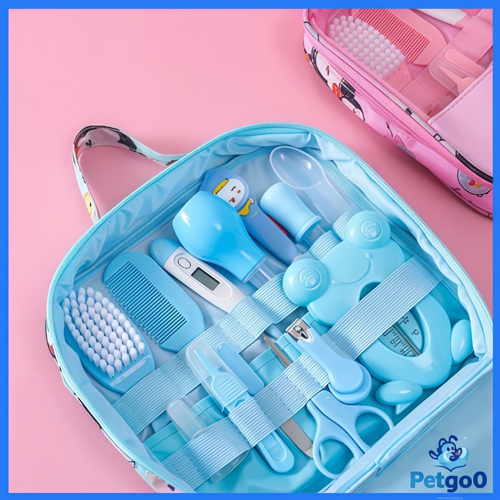 Kit 13 Higiene Cuidado Bebê Recém Nascido Essencial  Incluindo Cortador de Unhas, Escova e Pente