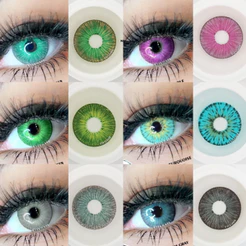 Lentes De Contato De Cor Verde Cinza cosplay Roxas Da Moda Com Estojo Transporte Rápido Do Brasil