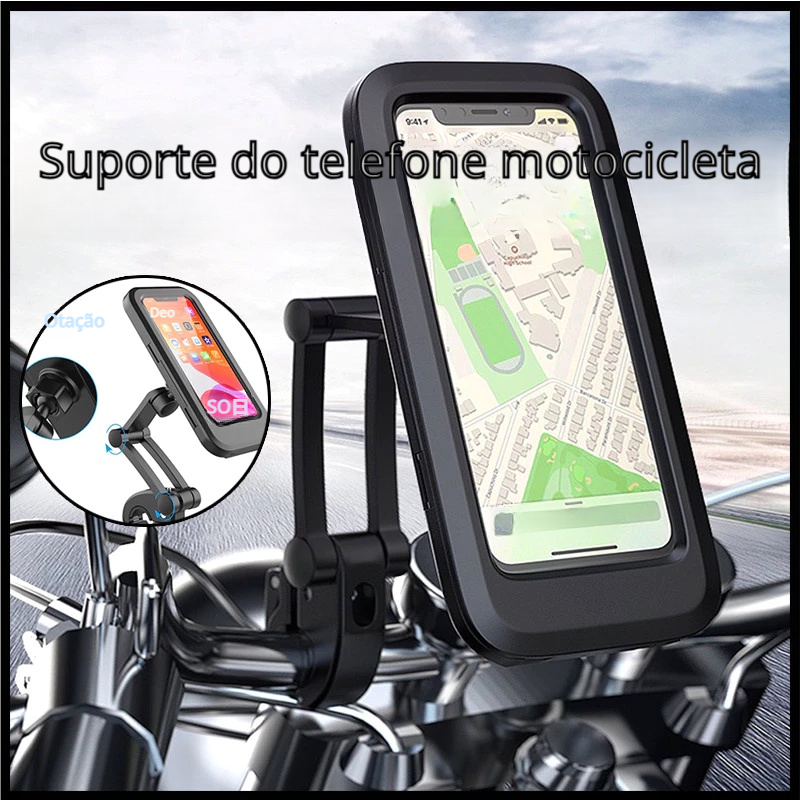 Suporte Universal Moto/Bike - 360° Articulado à Prova D'água c/ Trava Segurança