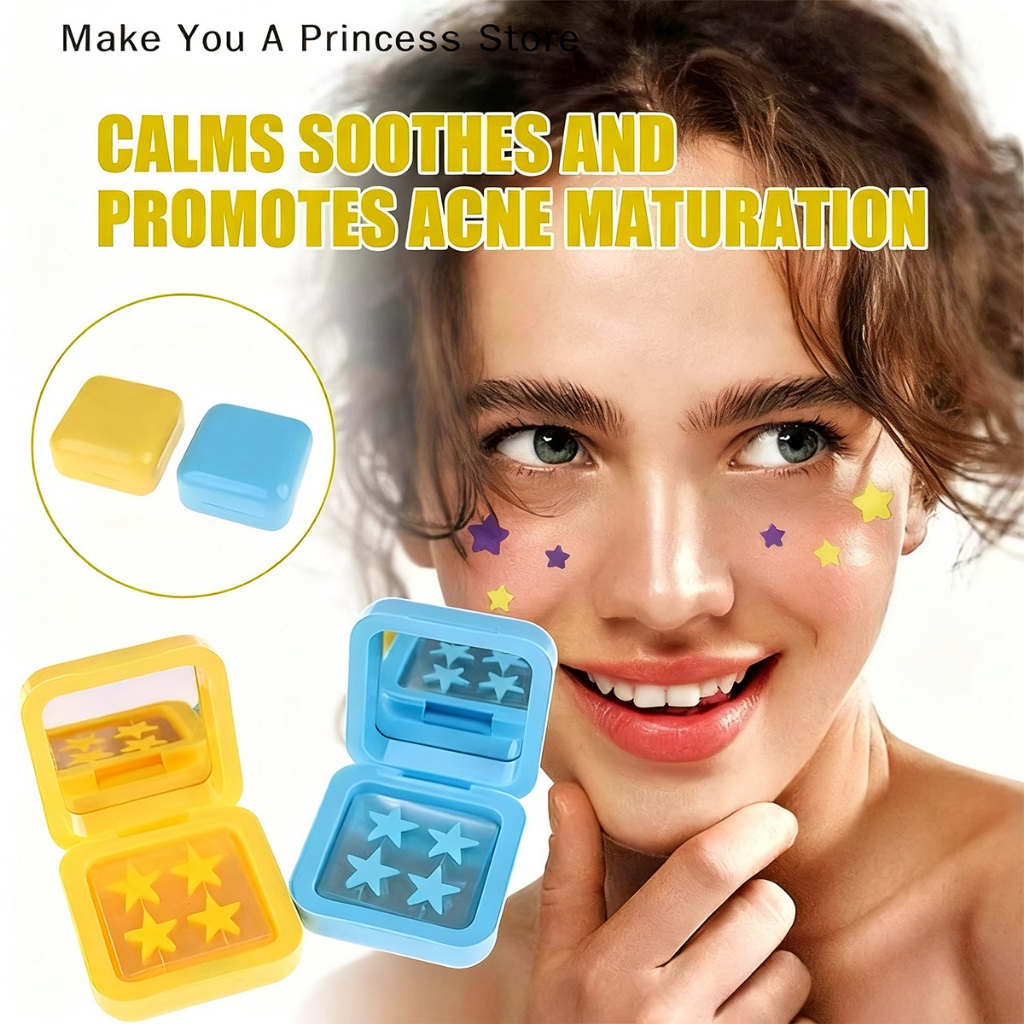 Com Espelho Portátil 40pcs Adesivos Antiacne Estrela — Patches Faciais Coloridos para Espinhas em Oferta na Shopee