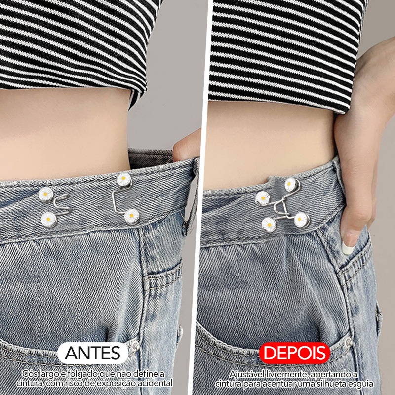 Alfinete De Cintura Pérola E Strass – Prendedor De Roupa Antiderrapante Ajustável Para Vestidos/Calças em Oferta na Shopee