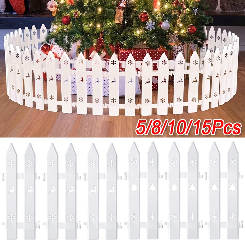 Árvore De Natal Oco Cerca Decorativa Plástico Branco Pátio Interior Jardim Casa DIY Decoração Suprimentos