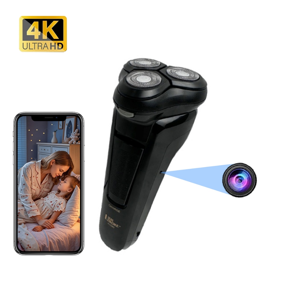 Câmera Oculta De Barbeador Elétrico 2 Em 1 Micro Câmeras Presente De Amor Namorado 4K UHD WiFi Hidden Cam