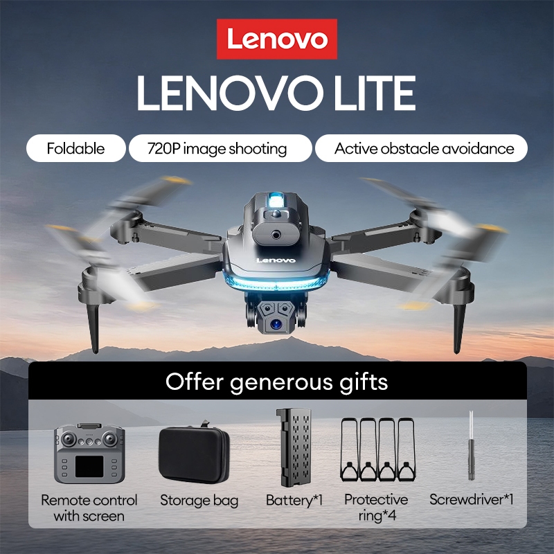LENOVO LITE drone Dobrável Decolagem Com Um Clique Transmissão De Vídeo Em Tempo real Prevenção Inteligente De Obstá em Oferta na Shopee