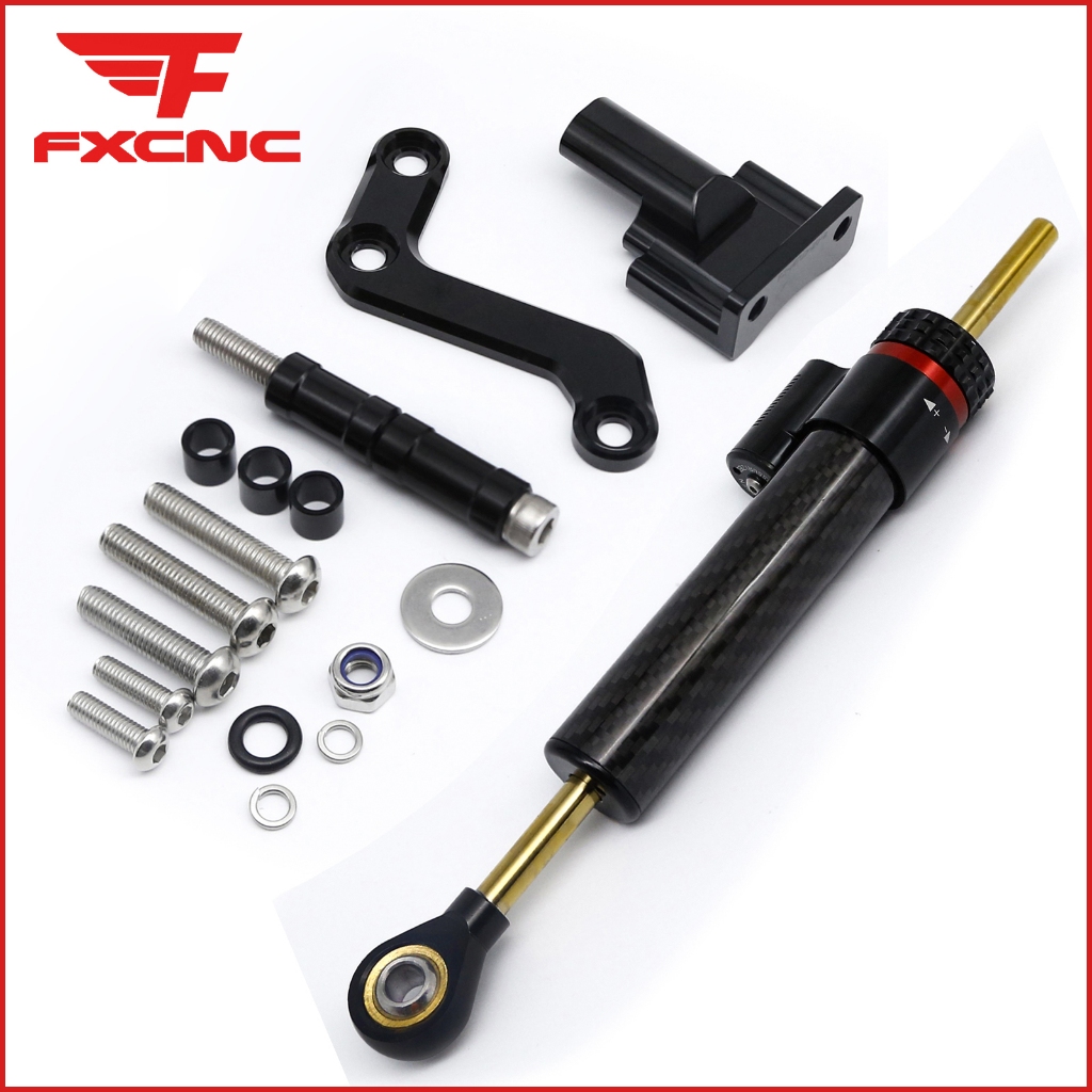 Para Yamaha MT-03 MT03 2020-2025 CNC Fibra De Carbono Amortecedor Direção Estabilizador Suporte Kit Montagem