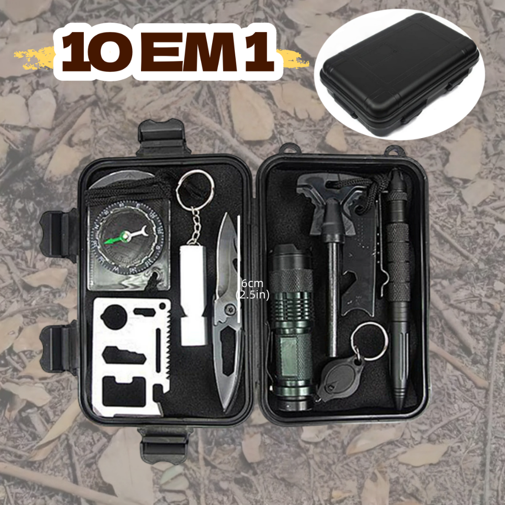Kit de Sobrevivência Completo Emergência Pessoal Viagem Camping Acampamento em Oferta na Shopee