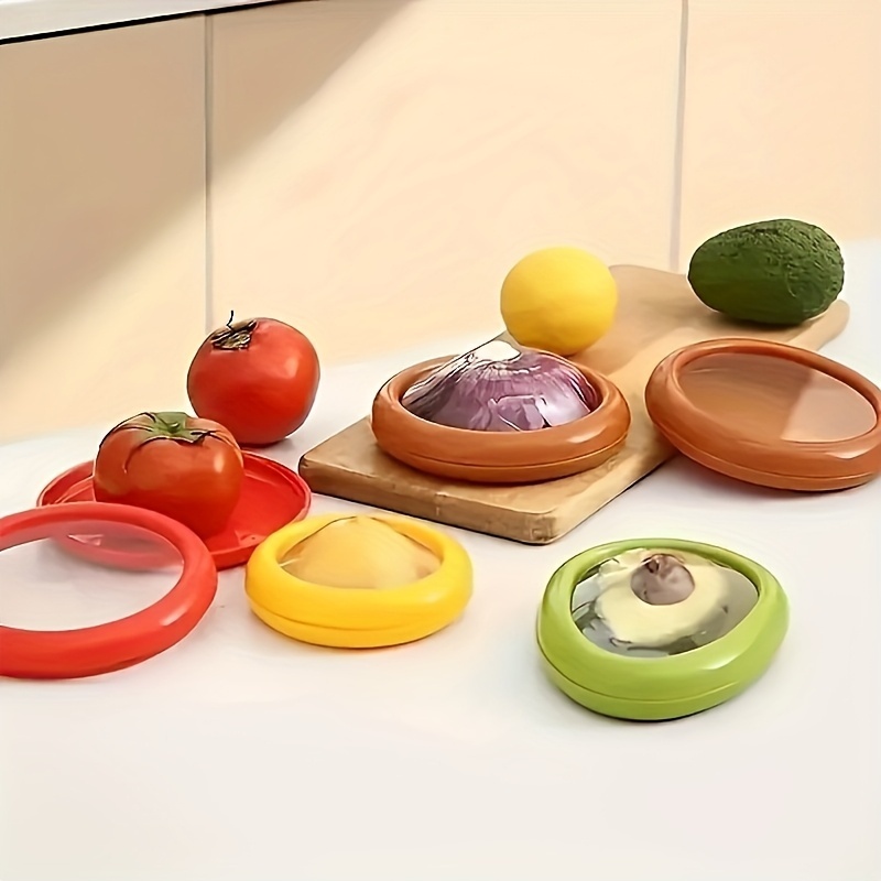 Caixa Reutilizável Para Economia De Alimentos Meio Corte De Frutas Fresca Filme Retráctil Armazenamento Recipiente
