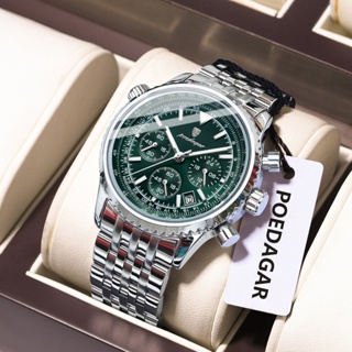 POEDAGAR Militar De Luxo Masculino Relógio Luminoso À Prova Dwaterproof Água Cronógrafo Data Homem De Pulso Quartzo Aço em Oferta na Shopee