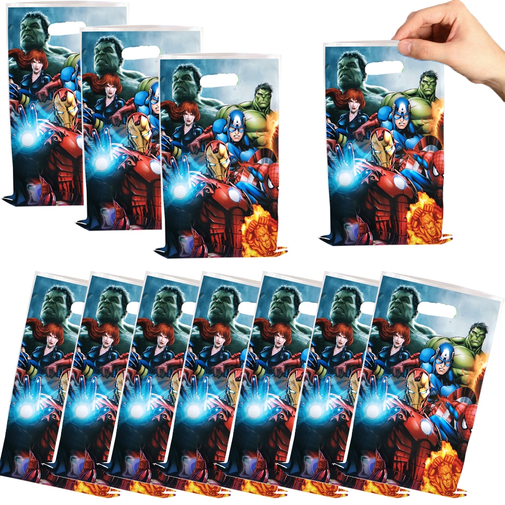 50 Pçs Os Vingadores Saque Sacos Tema Super-Herói Decorações De Festa De Aniversário Lidar Com Doces Biscoitos Saco De P em Oferta na Shopee