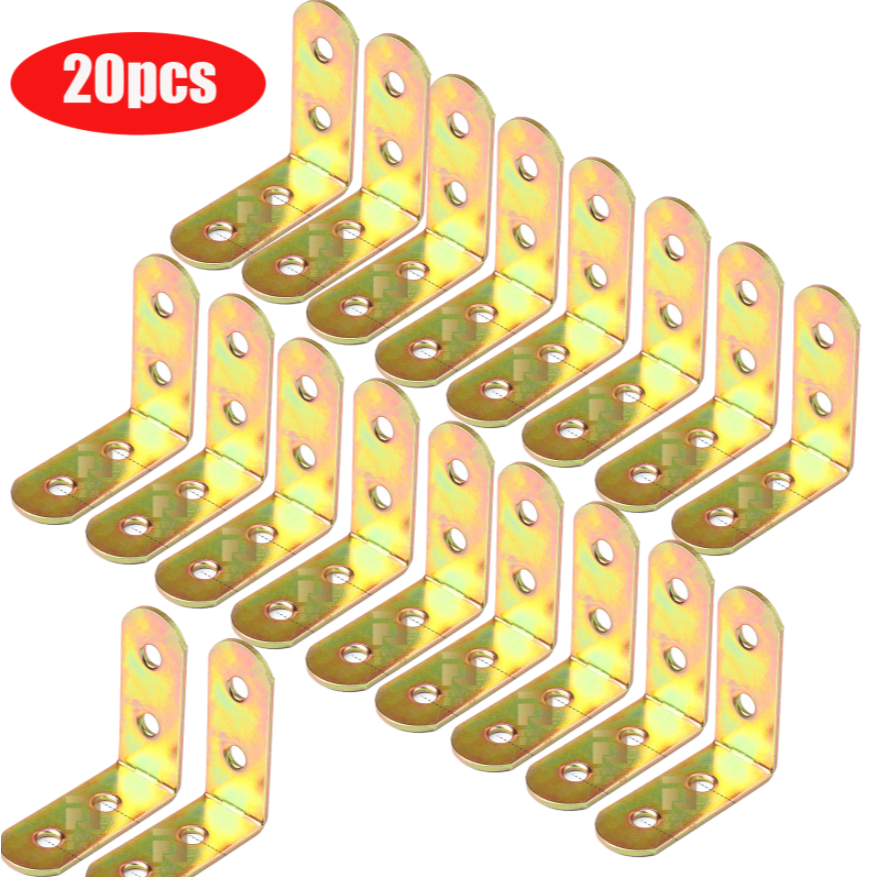 Kit Cantoneira de Aço – 20 Peças – Suporte L em Metal Reforçado para Móveis