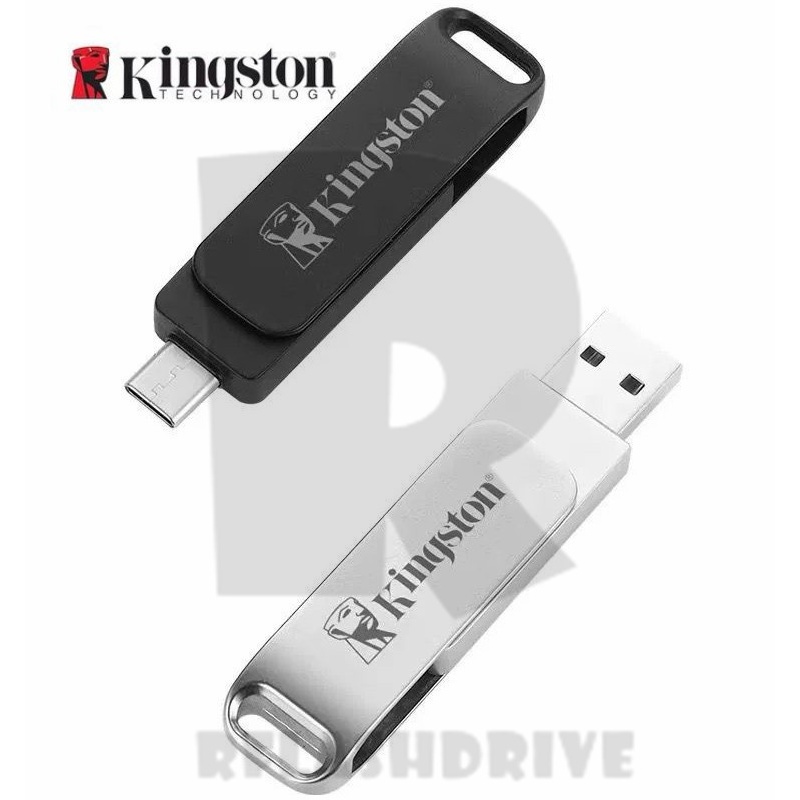 Kingston Rotary Type-C E USB 2 Em 1 Unidade flash De metal Armazenamento De Dados 8GB 16GB 32GB 64GB 128GB 2TB Amplament