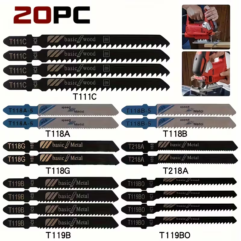 jogo 20 lâminas serra tico tico corte perfeito madeira marcenaria profissional
