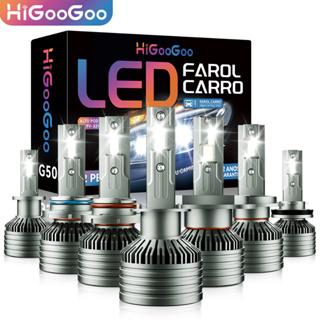 HiGooGoo G50 Garantia De Dois Anos 30000LM 150w Par Lampada Farol de carro H1 H3 H4 H7 H11 H27 HB3(9005) HB4(9006) 6500K em Oferta na Shopee